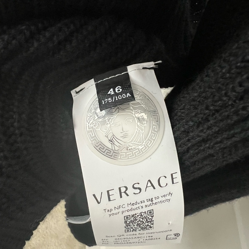 VERSACE New Black Cardigan Sweater - Picture 5 of 9